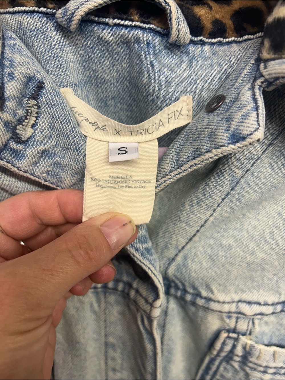 NWOT Free People x Tricia Fix Denim Reworked Jacket S - Picture 9 of 10